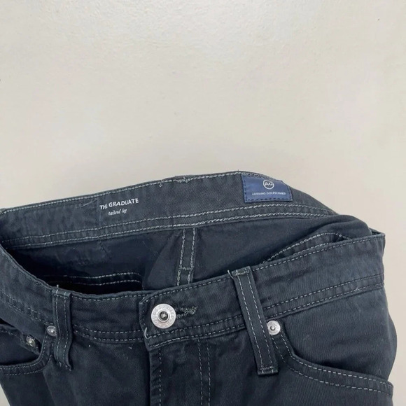 ADRIANO GOLDSCHMIED AG Mens 29R The Graduate Tailored Fit Stretch Jeans In Black - Picture 9 of 14